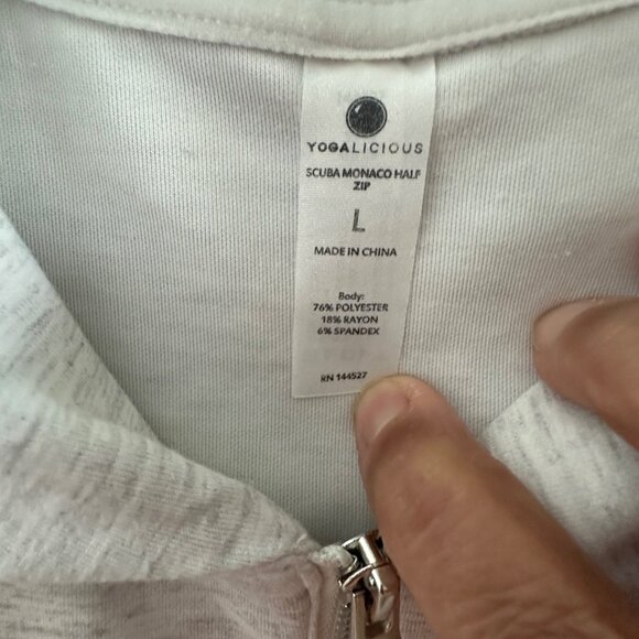 Yogalicious Scuba Monaco Half-Zip Heather Gray Sleeveless Top L - Picture 3 of 7